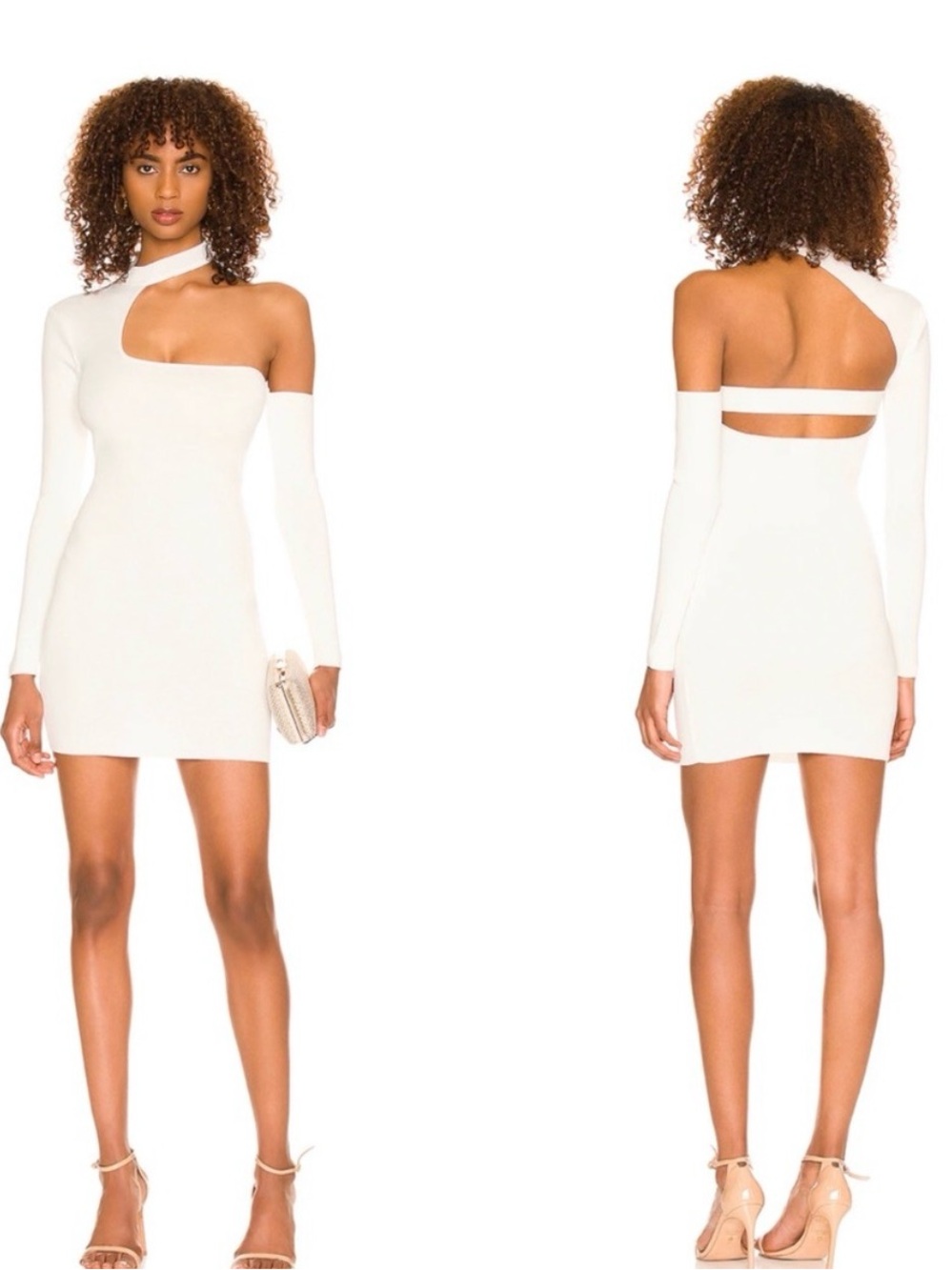 Superdown Kattie Cut Out Knit Mini Dress in White Sz XS Revolve